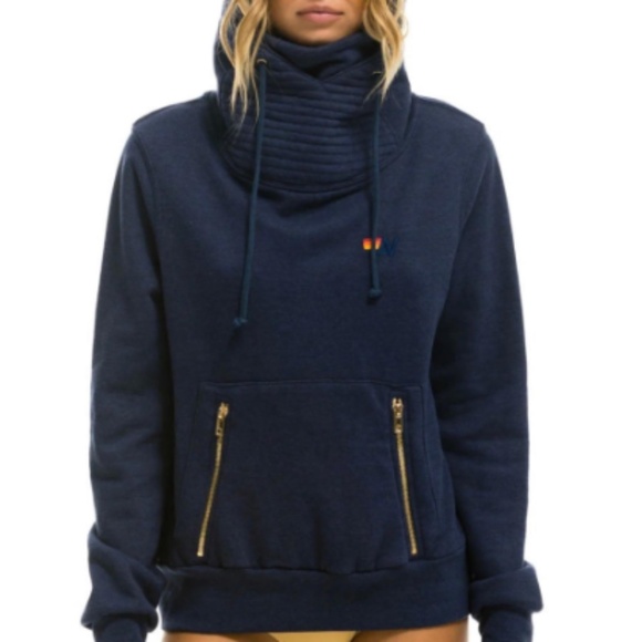 Aviator Nation Tops - Aviator Nation Ninja Hoodie Pullover - Blue Size Small